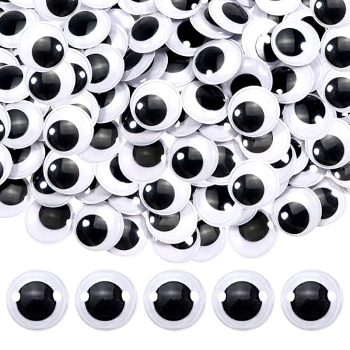 Image of TOAOB 150pcs 25mm Plastic Wiggle Googly Eyes Self Adhesive Black Round Sticker Eyes DIY Arts Crafts Scrapbooking Accessories