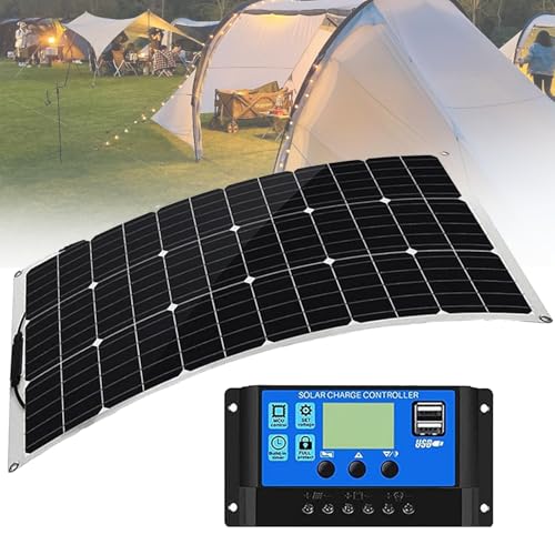 Cargador monocristalino flexible de panel solar de 500 W para energía portátil y fuera de la red, ideal para camping, barcos, coches, techos y carga de jardín
