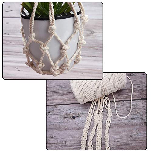 Macrame Cord Cotton Rope 4Mm 100M 1 Pack Beige,Natural Cotton Cord 4 Strand Twisted Macrame Twine For Hand-Knitted Macrame Decor,4Mm Cotton Rope For Handmade Wall Hanging Weaving Basketry Tapestry #TOP7
