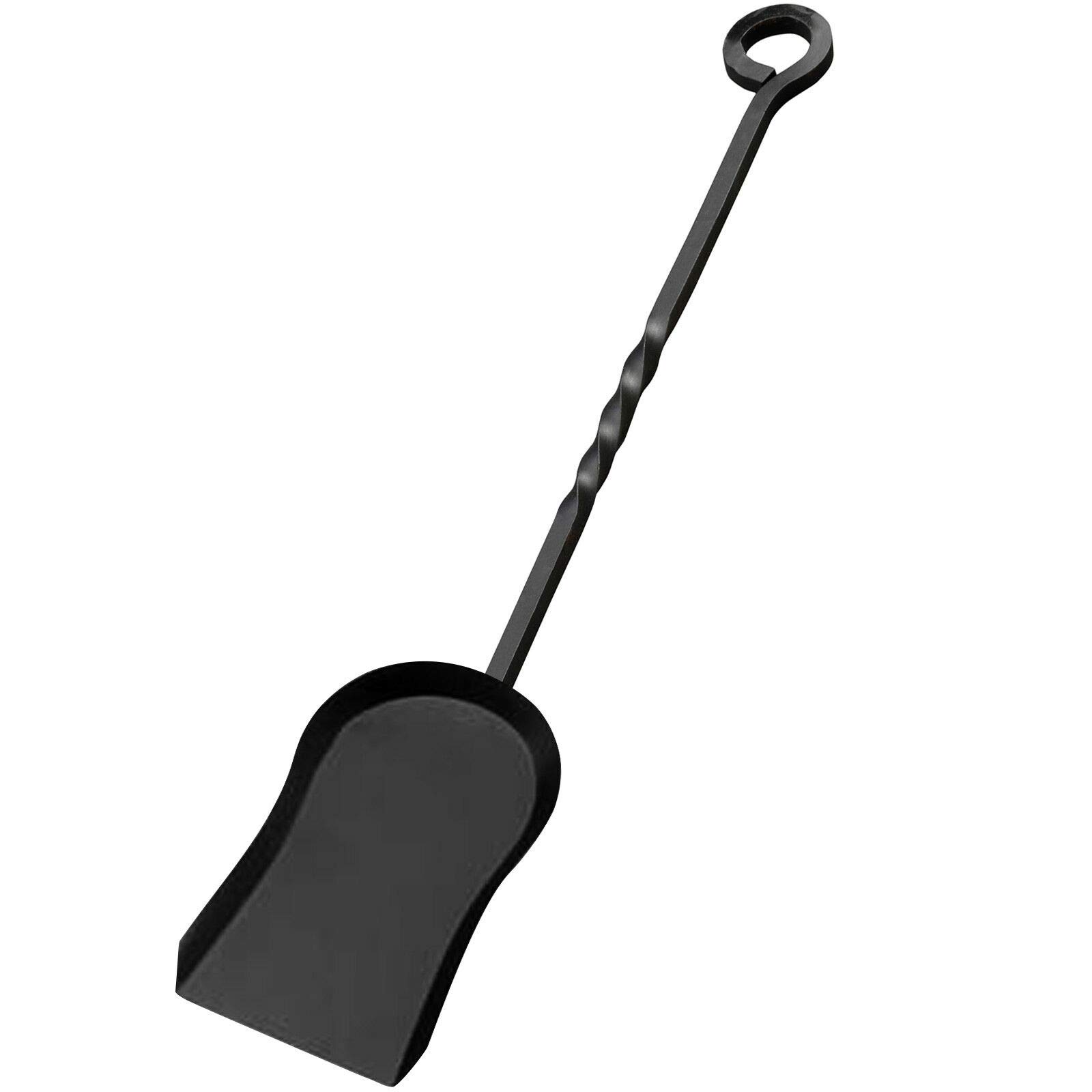 Muddy Hands Black Fireplace Tools Poker Shovel Brush Tongs Fork Chestnut Roaster Cast Iron Fireside Companion Set (Shovel)