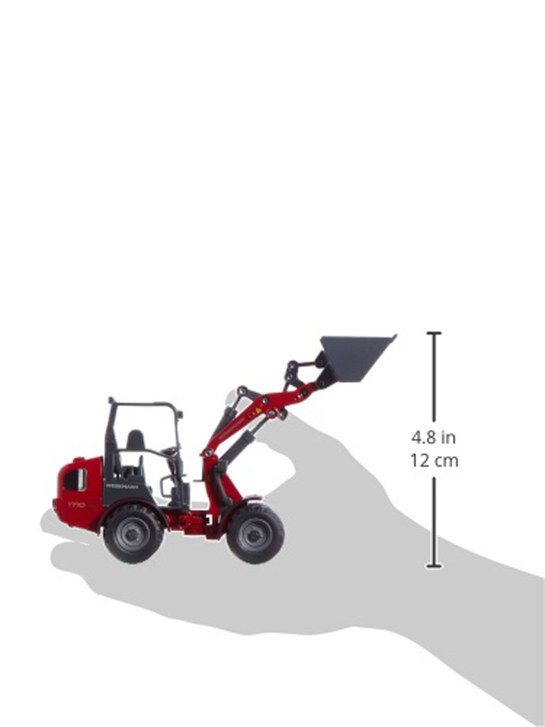 Siku 3059, Cargadora Weidemann Hoftrac, 1:32, Metal/Plástico, Rojo, Brazo de Carga y Pala móviles