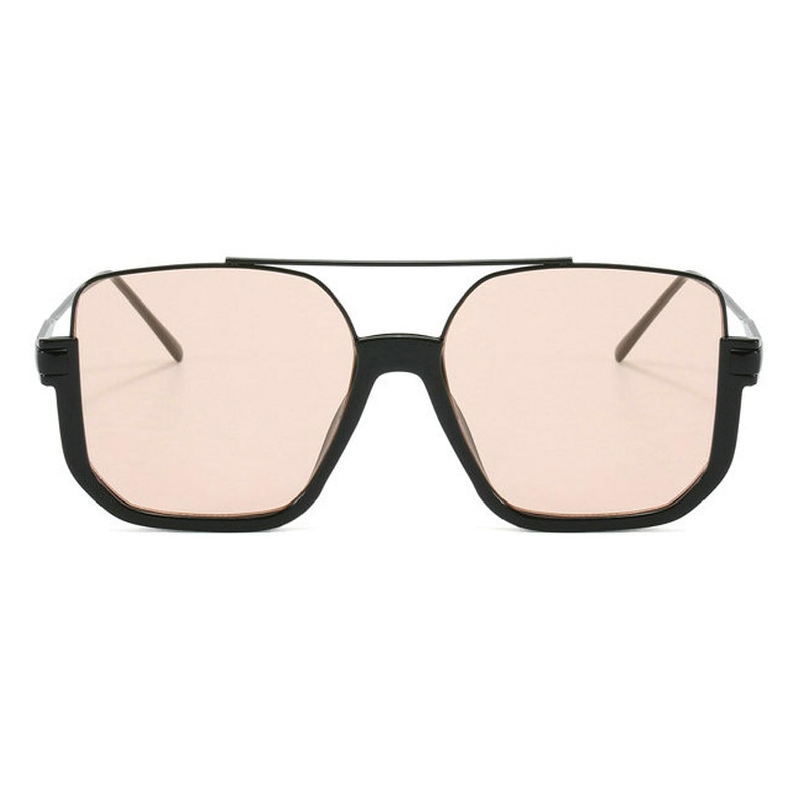 COTIA Classic Pilot Square Sunglasses for Women Men Double Beam Half Frame Sunglasses Retro Personality Eyewear W35