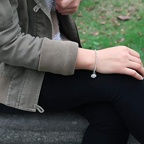 New Women's 925 Sterling Silver Bracelet Minimalist 4-6MM Round Bead Chain Solid Silver Bracelet Charm Jewelry Lobster Claw Clasp3