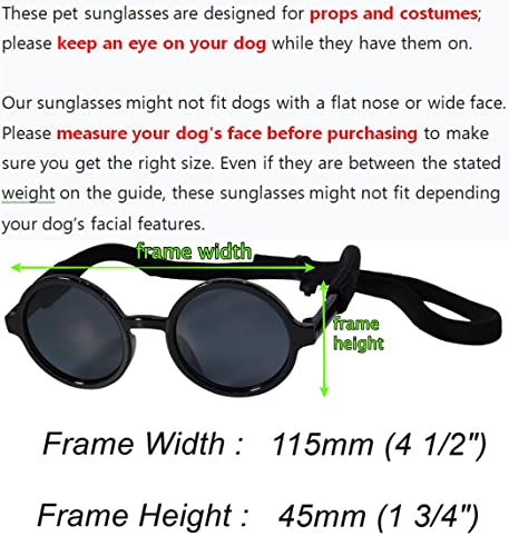 G001-Medium-Breeds-20-40-lbs-Dog-Cat-Pet-Costume-Prop-Round-Sunglasses-Black - Cucciolini Doodles   G001-Medium-Breeds-20-40-lbs-Dog-Cat-Pet-Costume-Prop-Round-Sunglasses-Black
