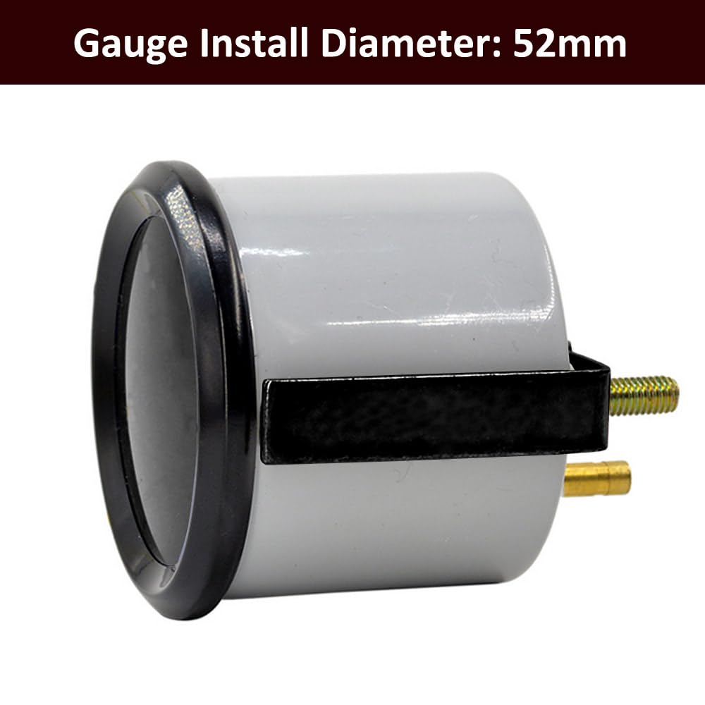 ETOPARS Universelle Voiture Jauge de Vide 2 Pouces 52mm Jauge d'aspirateur de Voiture Boost Vacuum Pointeur Manometre Blanc Lumière Indicateur Instruments Fumée Automobile