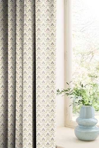 Image of Casableu Anthem Zodiac Cotton Look Door Curtains Pack of 2-9 Feet Long Door, Printed Design, Room Darkening Curtains with Tiebacks, Eyelet Style for Bedroom & Living Room Decor (Mondo Tree, 9 ft)