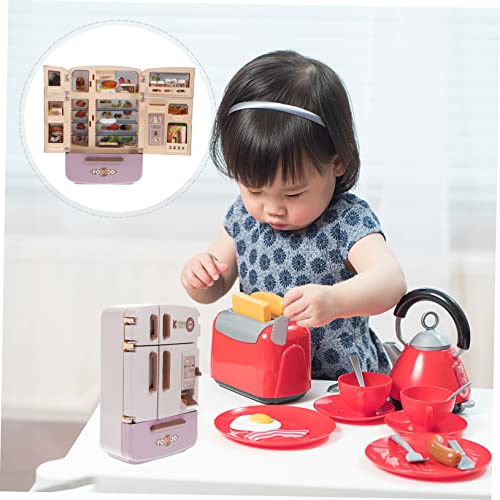 Abaodam 1 Set keuken simulatie koelkast keukenmeubels voedsel speelgoed mini poppenhuis meisjes speelgoed meubilair mini-meubels accessoires voor minikoelkasten miniatuur Klein huis eten - Image 6