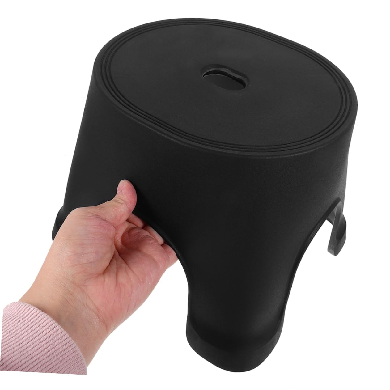 PRETYZOOM Taburete Antideslizante de Plástico PP para Niños, Reposapiés de Baño Negro, Fácil de Guardar y Transportar, Adecuado Hogar