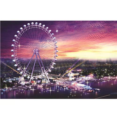 HBBOOI Jigsaw Puzzle Educational Gifts 1000 Pieces of Adult Children's Toys Ferris Wheel Puzzle Pattern for Living Room