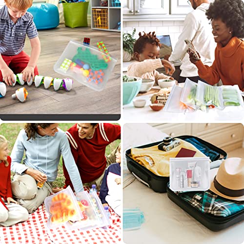 Lisovevrr Bpa Free Reusable Food Storage Bags Freezer Bags 6 Pack, 2 Gallon Bags, 2 Sandwich Bags, 2 Kids Snack Bags, Leakproof Resealable Food Grade Lunch Bag For Meat Fruit Veggies #TOP5