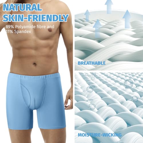 Men’s Boxer Briefs Men’s Plus Size Underwear, Breathable Soft Seamless, 4 Packs Big & Tall for Men's Underpants2
