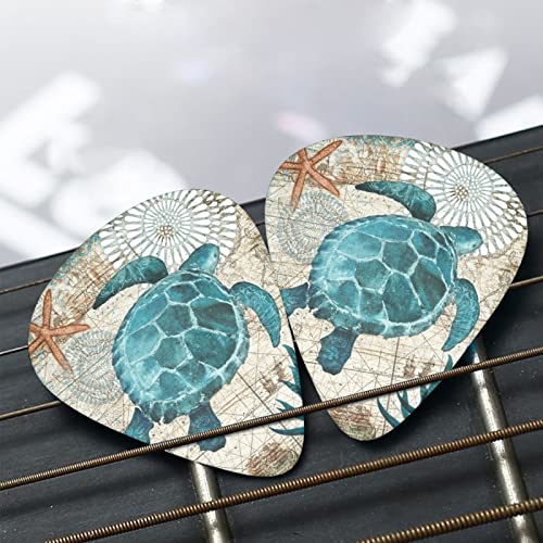 Púas de guitarra, tortuga marina, regalo para guitarristas, ukelelele, bajo, guitarras acústicas...