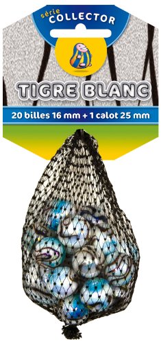 Preisvergleich Produktbild Murmel Kollektion 14149 - Glasmurmel Tiger, weiß