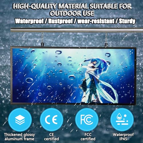 Image of P5 Outdoor LED Sign 65 inchx34 inch - IP65 Waterproof Programmable led Sign Board WiFi & USB Control Full Color LED Scrolling Display Support Texts, Images& Video