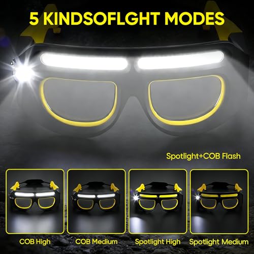 Gafas de seguridad LED con control táctil y sensor de movimiento 3