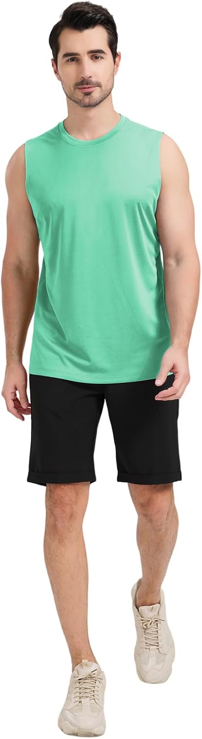 Men's Sleeveless UPF 50+ Swim Shirts Quick Dry Workout Tank Top UV Protection Running Gym Muscle T Shirts - Image 6