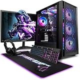 Inclus : écran 23 pouces, clavier et souris de jeu, casque, tapis de souris LED, adaptateur Wi-Fi 300 Mbps et Windows 11