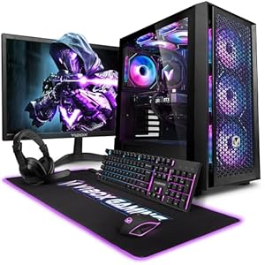 Vibox VIII-100 Gaming PC Compleet • 23-inch scherm • Intel Core i9 12900KF 16 kernen • Nvidia RTX 5060 8GB • 16GB RAM • 1TB SSD • Windows 11 • WiFi 6 + Bluetooth 5.4
