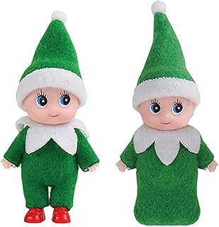 JHBEMAXS 2 PCS Mini Baby Elf Twins Kindness Elves Craft Set Tiny Dolls for Girls Boys Kids Adults (Pack of 2 Pieces Green)