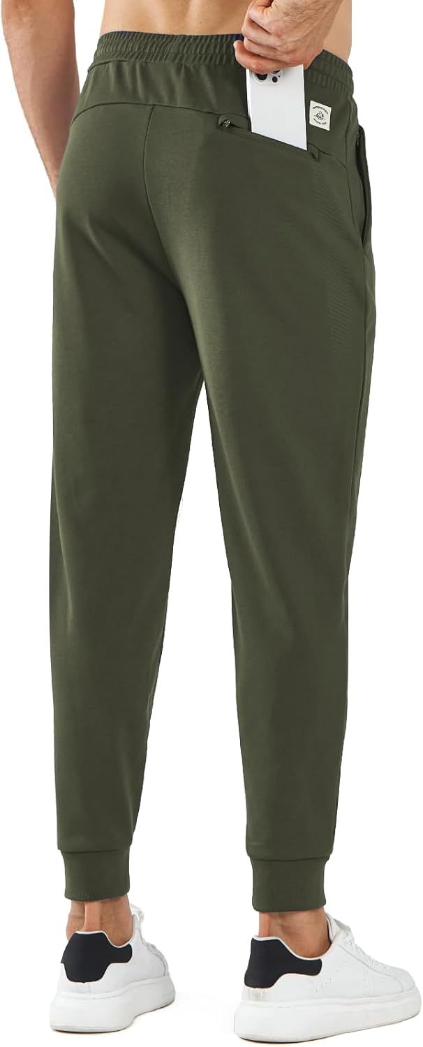 NORTHYARD Men's Cotton Athletic Jogger Sweatpants with Zipper Pockets Running Workout Gym Tapered Pants Comfy Lounge Pants - Image 2