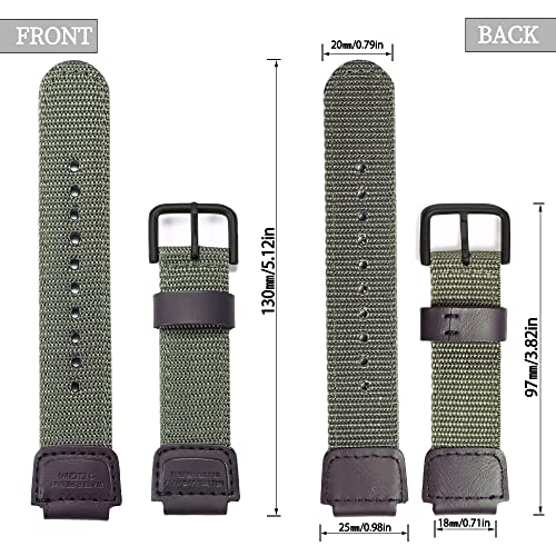Image of 18mm Nylon strap Compatible with Casio AQ-S810W AE1200WH SGW-300H 400 500 MRW-200H Men's weave Watch Band