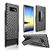 ZASE Belt Holster Case Compatible with Samsung Galaxy Note 8 Black Holster Slim Fit Armor Shell Protective Case Defender Swivel Belt Clip [Built-in Kickstand] (Black Holster Combo Case)
