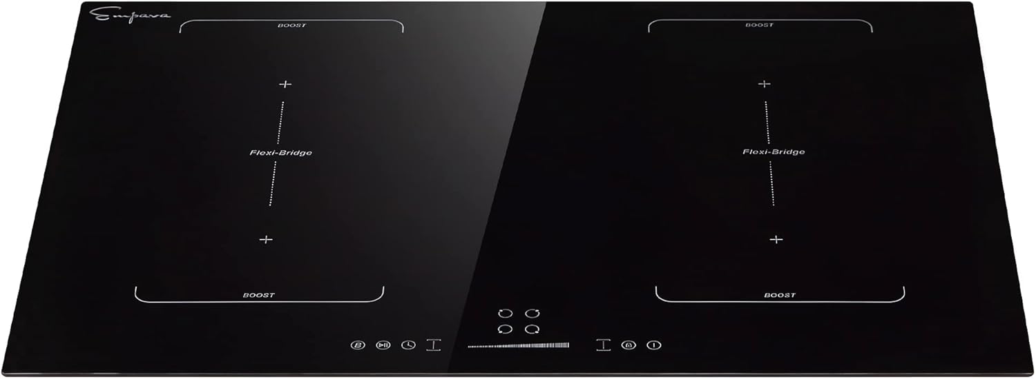 Empava 30 in. 240-Volt Electric Stove Induction Modular Cooktop in Black with 4 including Bridge Elements, 30IN