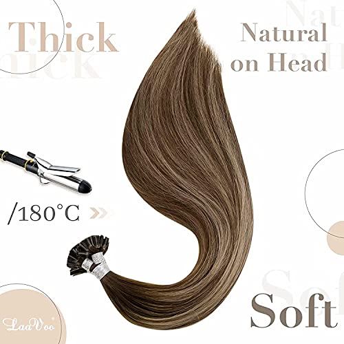 LaaVoo Brown Hair Extensions U Tip Real Human Hair - Image 4