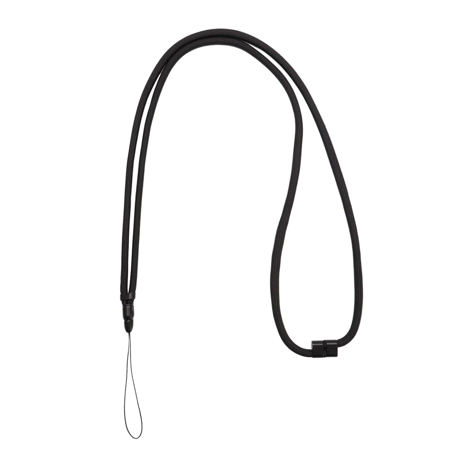 carotoe Handheld Fan Lanyard Strap Adjustable 14.1-29.5 in Black Woven Cord with Tether Loop for Crossbody Neck or Shoulder Carry, Commuting and Travel Replacement Carry Strap