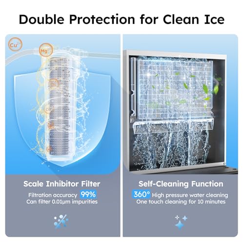 Image of Commercial Ice Machine 920LBS /24H,Storage 550LBS,Large Industrial Ice Maker,Ice Ready in 5-15min,with Self-Cleaning Mode,with Timing Function,30 Levels of Ice Thickness Adjustment,Stainless Steel