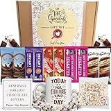 Hot Chocolate Gift Set – The Perfect Drinking Chocolate Gift Set with Printed Mug, Coaster and Mini Fluffy Marshmallows - Big Variety with 10 Sachets Included - Perfect for Hot Choc Lovers