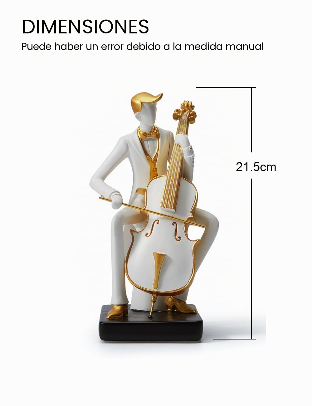 HAUCOZE Adorno Musical Estatua de Músico Escultura Violonchelo Figura Modern Decoración Arte Hogar Regalo para Familiares Amigos Amantes 22cm