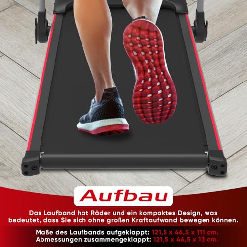 Elektrisches Laufband für Zuhause, Büro, Joggen, Laufen, ultraflach, schmal, Fitness, Workout, Fernbedienung, Walden F2800 (F2800DE) – Bild 6