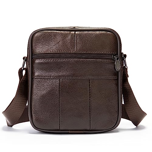 Small Shoulder Bag Leather for Men Crossbody Phone Bag Waterproof Messenger Bag Zipper Cross Body Sling Holster Handbag2