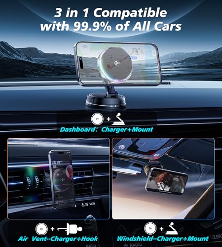 Qi2 15W MagSafe Car Mount Charger with Cooling Fan - image 8