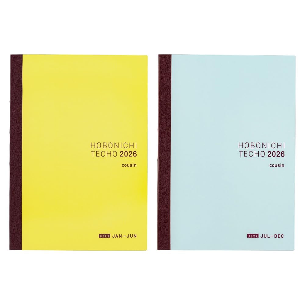 Hobonichi Techo 2026 Cousin Avec Books A5, Daily, 6-month x 2-Book Set (Jan Start), Japanese, Planner