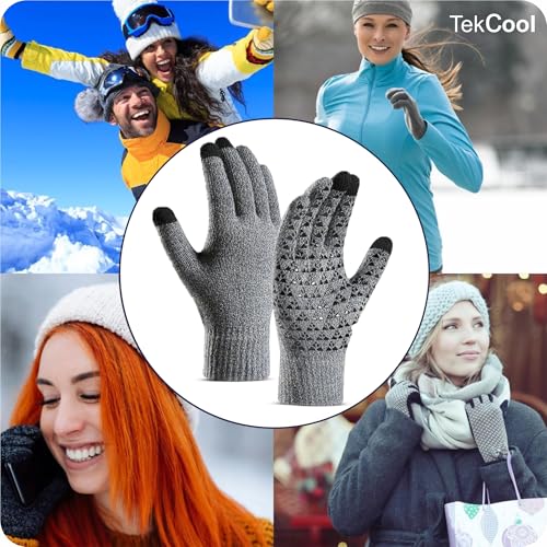 Image of TEKCOOL Winter Gloves for Men & Women with Touchscreen Finger Bike Winter Hand Gloves for Men Woolen Winter Gloves for Women Thermal Hand Gloves for Winter Warm Gloves Unisex