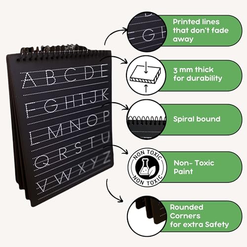 Image of Berrybee 8-in-1 Montessori Inspired English Pre-Writing Board for Kids 2-6 Years | Reusable Alphabet, Vowels, Consonants & Pattern Tracing Board | Early Learning Handwriting Practice Toy