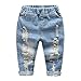 Produktbild LAPLBEKE Kinder Jungen 4 Taschen Elastischer Bund Jeans Broken Loch Jean Baumwolle Denim Hose Blau 1-2 Jahre