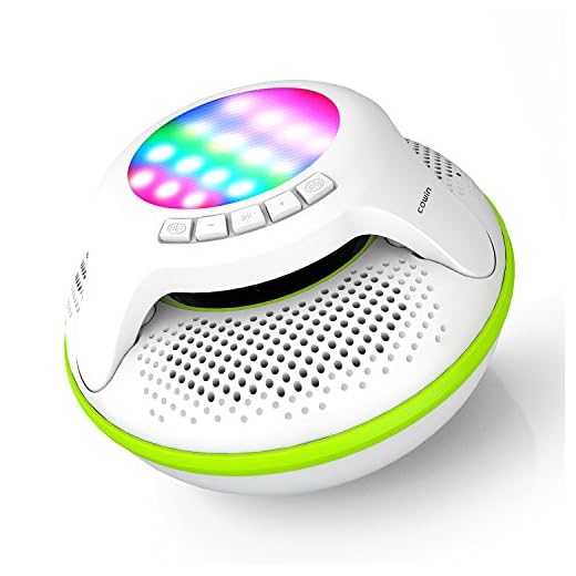 COWIN Swimmer IPX7 Floating Waterproof Bluetooth Speakers Portable Wireless Shower Speaker with 10W Deep Bass and Colorful LED Light for Swimming Pool Party Travel Home