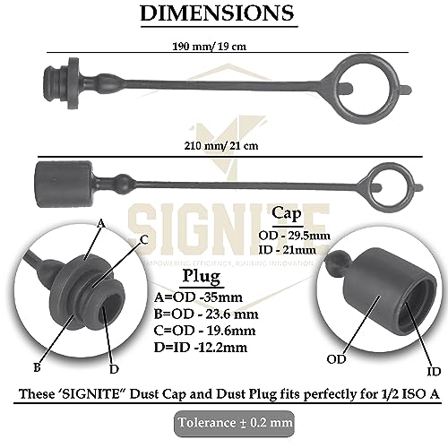 Image of (12 Set) Signite 1 /2 ISO A Tractor Hydraulic Hose Caps and Plugs Couplers Male Dust Cap and Female Plug Cover, Quick Disconnects Plug Fitting with Retention Ring Keeps Cap Attached to Hose (6 Colors)