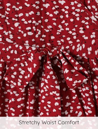Image of PATPAT Matching Mommy and Me Dresses Outfits Ruffle Flutter Sleeve Polka Dot Pattern Vacation Dresses