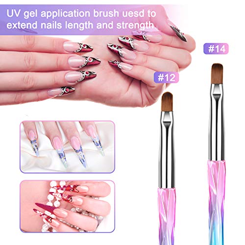 image for UV Gel Nail Brush, iBealous 7PCS Poly Extension Nail Art Tips Builder 