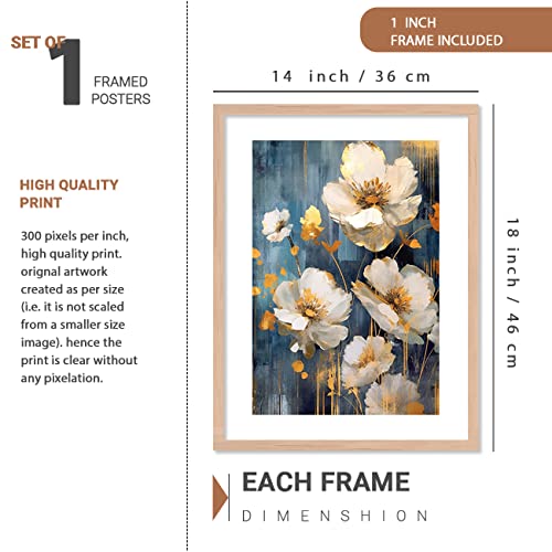 Image of kotart Aesthetic Modern Wall Decor Paintings with Frame for Home Decoration - Painting for Living Room Bedroom - Painting for Wall Decoration (14 x 18 inch) Set of 4 (Classic Wall Painting, 10)