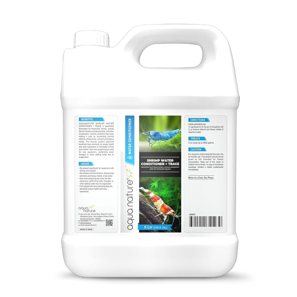 AquaNature Shrimp Water Conditioner + Trace Neutralizes Toxic Heavy Metals, Increase Metabolism Color for Freshwater & Planted Aquaria (5Ltr) (B0BNGG37DK) Amazon Price History, Amazon Price Tracker