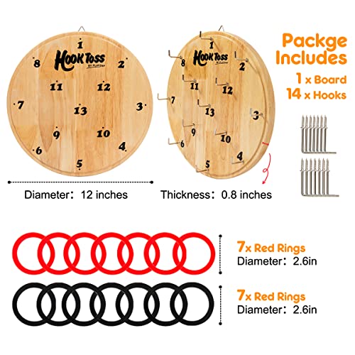 Playzap Hook Game Ring Toss For Adults & Kids, Wooden Board Dart Wall Game, Outdoor Indoor Games For Family And Friends, Played At Dorm, Beach, Party, Camping And Yard #TOP1
