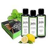 JOILS Kennenlern-Set I Saunaaufguss, naturrein, 3x 50ml, 100% naturreines Öl für Ihre Sauna, Saunaöl naturrein ätherisch und biologisch in der praktischen Geschenkverpackung