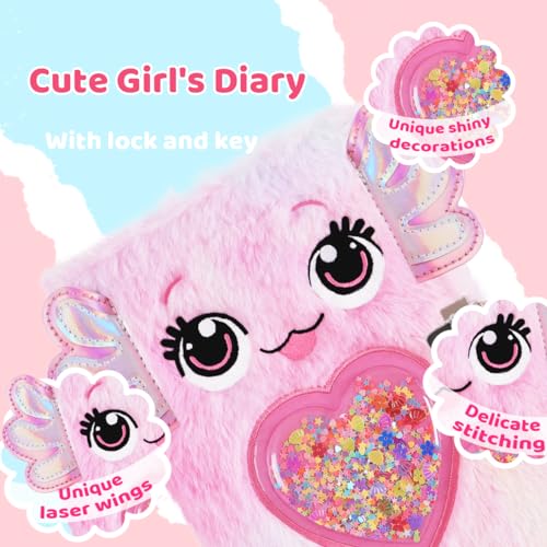 Diario para niñas Axolotl y Unicornio con candado miniatura 2