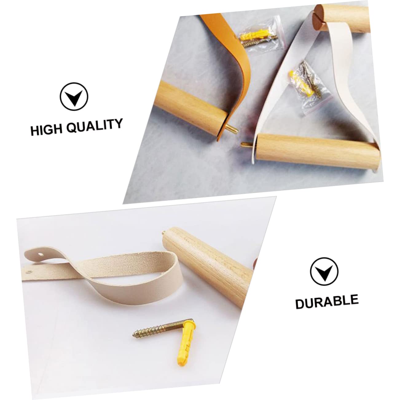 DOITOOL 3 Piezas Soporte Higiénico de Madera con Colgador de Pared Diseño Rústico y Práctico para Baño y Cocina Almacenamiento Compacto para Toallas