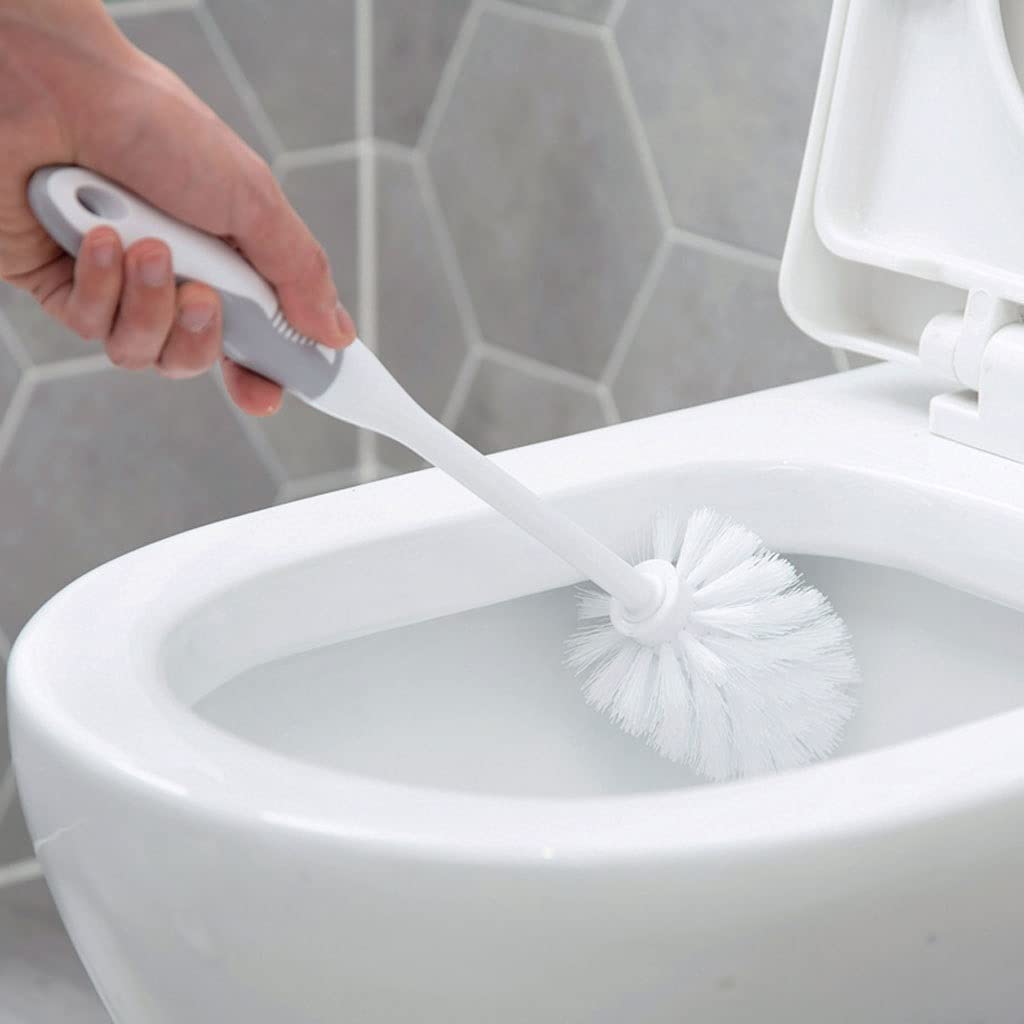 Escobillas de Baño Escobilla WC Cepillo y Soporte for inodoros, Soporte de Cepillo de Inodoro Limpiador Profundo de Limpiador de Pared con Mango sin Deslizamiento for baño Kit de baño Escobilla Baño